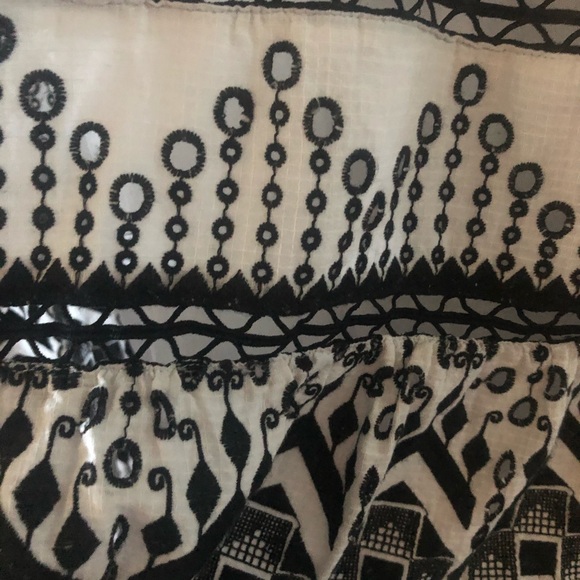 Anthropologie Francine Eyelet Mini Dress Tunic white black Embroidered LP NWOT - Picture 11 of 11